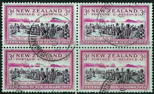 New Zealand 1940 Centenary SG 618 Fine Used Block of 4