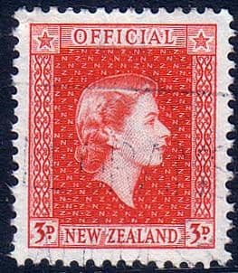 New Zealand 1954 Queen Elizabeth Official SG O163 Fine Used