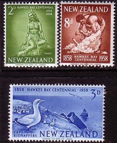 New Zealand 1958 Hawks Bay Set Fine Mint