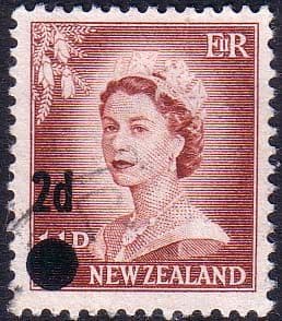 New Zealand 1958 Queen Elizabeth Overprint SG 763a Fine Used