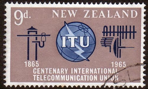 New Zealand 1965 International Telecomunication Union Fine Used