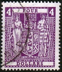 New Zealand 1967 Arms Postal Fiscal Decimal SG F219w Fine Used