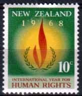 New Zealand 1968 SG 891 Human Rights Fine Mint