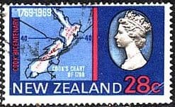 New Zealand 1969 SG 909 Cook Landing Corner Fine Used