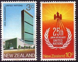 New Zealand 1970 25th Anniv of United Nations Set Fine Mint