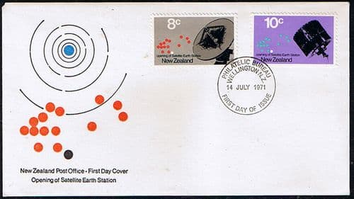 New Zealand 1971 Earth Station Satellite Set on First Day of Issue Cover