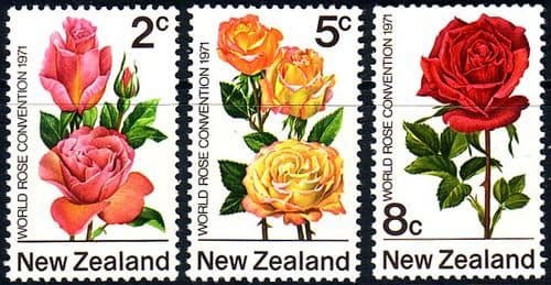 New Zealand 1971 SG 967 9 World Rose Convention Set Fine Mint