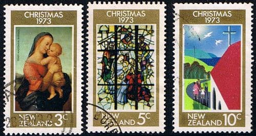 New Zealand 1973 SG1034 36 Christmas Set Fine Used