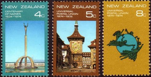 New Zealand 1974 Centenaries Set Includes Napier and UPU Fine Mint