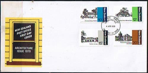 New Zealand 1979 Architecture Set on First Day of Issue Cover
