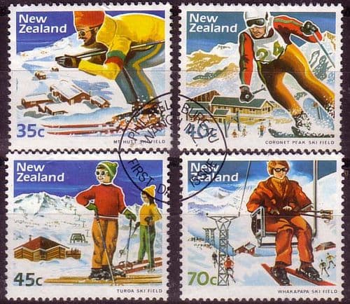 New Zealand 1984 Ski-slope Scenery Set Fine Used