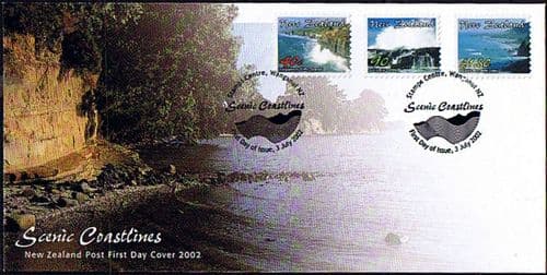 New Zealand 2002 Scenic Coastlines Set Small on First Day of Issue Cover