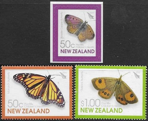 New Zealand 2010 Children's Health. Butterflies Set Fine Mint