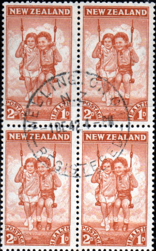 New Zealand Health 1942 Children SG 635 Fine Used Block of 4