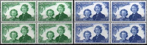 New Zealand Health 1944 Princesses Set Fine Mint Block of 4