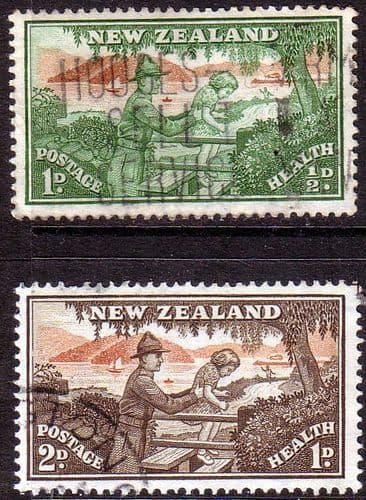 New Zealand Health 1946 Soldier Helping Child Set Fine Used