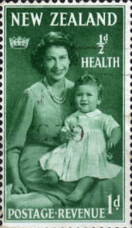 New Zealand Health 1950 Queen and Prince SG 701 Fine Used