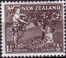 New Zealand Health 1956 Children Picking Apples SG 755 Fine Used