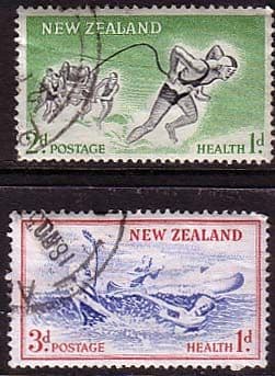 New Zealand Health 1957 At The Seaside Set Fine Used