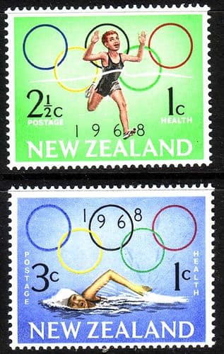 New Zealand Health 1968 Olympic Set Fine Mint
