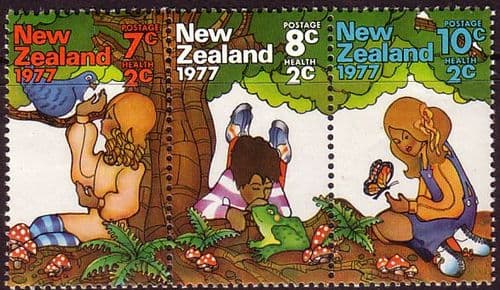 New Zealand Health 1977 Country Animals Strip Fine Mint