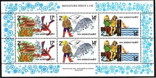 New Zealand Health 1980 Fishing Minature Sheet Fine Mint