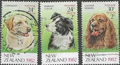New Zealand Health 1982 Dogs Set Fine Mint