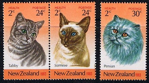 New Zealand Health 1983 Cats Set Fine Mint