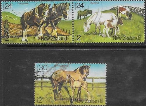 New Zealand Health 1984 Horses Set Fine Used