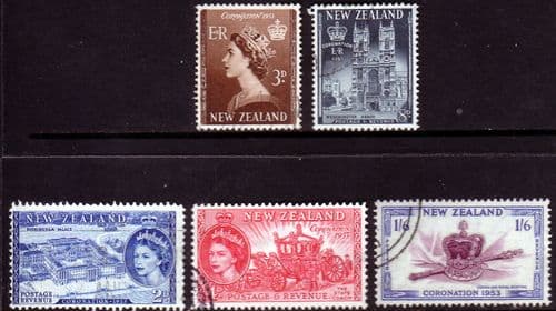 New Zealand Queen Elizabeth II 1953 Coronation Set Fine Used