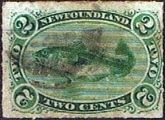 Newfoundland 1876 SG 41 Atlantic Cod Rouletted Good Used
