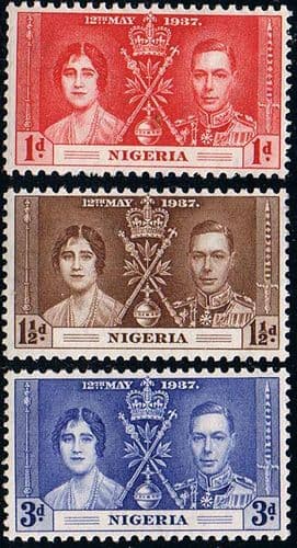 Nigeria 1937 King George VI Coronation Set Fine Mint