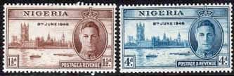 Nigeria 1946 King George VI Victory Set Fine Mint