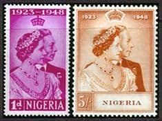 Nigeria 1948 King George VI Royal Silver Wedding Set Fine Mint