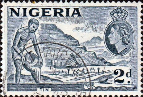 Nigeria 1953 SG 72c Tin Minning Fine Used