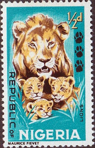 Nigeria 1965 SG 172 Animals Lion and Cubs Fine Mint
