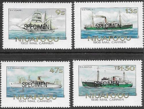 Niuafo'ou 1885 Mail Ships SPECIMEN Set Fine Mint