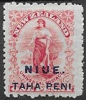 Niue 1902 New Zealand Mount Cook Overprint SG 7 Fine Mint