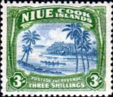 Niue 1944 Palm Tree and Canoe SG 97 Fine Mint