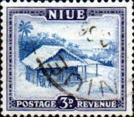 Niue 1950 SG 116 Native Hut Fine Used