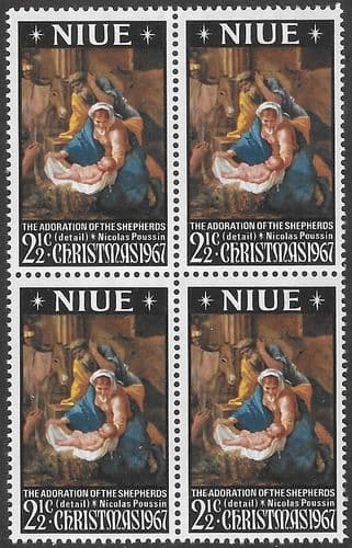 Niue 1967 Christmas Block of 4 SG 139 Fine Mint