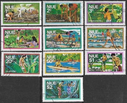 Niue 1976 Food Gathering Set Fine Used