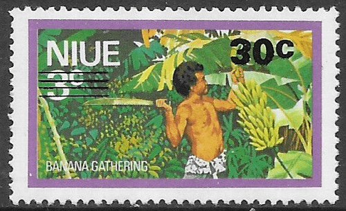 Niue 1977 Food Gathering Surcharged SG 226 Fine Mint