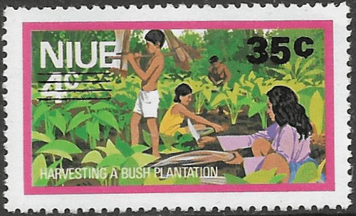 Niue 1977 Food Gathering Surcharged SG 227 Fine Mint