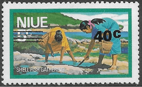 Niue 1977 Food Gathering Surcharged SG 228 Fine Mint