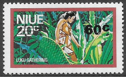 Niue 1977 Food Gathering Surcharged SG 229 Fine Mint