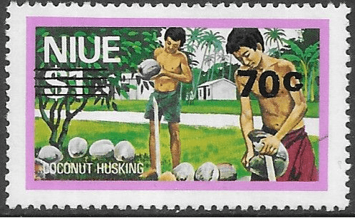 Niue 1977 Food Gathering Surcharged SG 230 Fine Mint