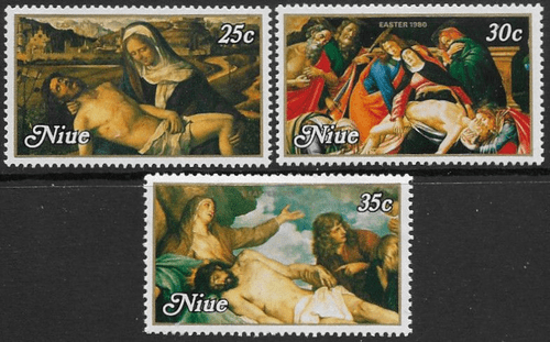 Niue 1979 Easter. Pieta. Paintings Set Fine Mint