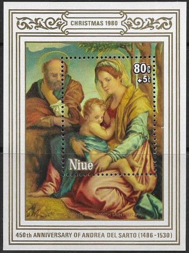 Niue 1980 Christmas Children's Charity SM 380d Miniature Sheets Fine Mint