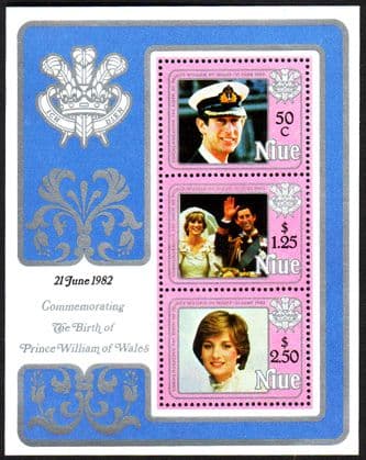 Niue 1982 ROYAL BABY Prince William Miniature Sheet 2nd issue Fine Mint